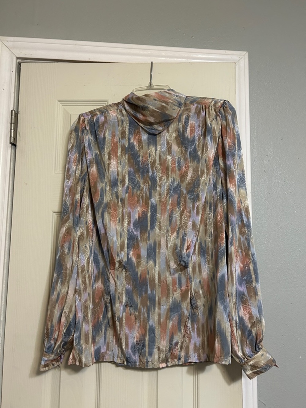 Vintage Nicola handkerchief pastel paisley shimmer blouse